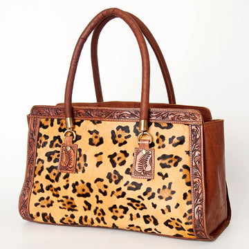 American Darling Tote Hand Tooled Hair on Genuine Leather Western Women Bag Handbag Purse | Travel Bags College Casual